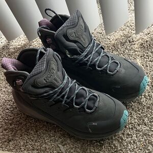 Hoka Women's Gray and Teal Athletic Shoes